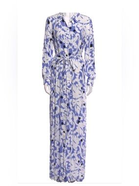 DVF Amina Maxi shirt dress lace veranda size 0 $498 NWT